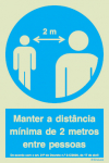 Sinal Risco Covid-19, Obrigação, Obrigatório manter a distância mínima de 2 metros entre pessoas