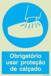 Sinal Risco Covid-19, Obrigação, Obrigatório usar proteção de calçado