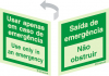 Sinal 2 faces para portas de vidro, Usar apenas em caso de emergência | use only in na emergency e Saída de emergência, não obstruir