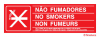 Sinal de zona de não fumadores de acordo com Lei n.º 37/2007 de 14 de agosto alterada pelas Leis n.ºs 109/2015, de 26 de agosto, 63/2017, de 3 de agosto e DL n.º 9/2021, de 29 de janeiro